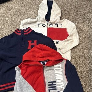 Tommy Hilfiger bundle of three boys zip ups and quarter zip size 6